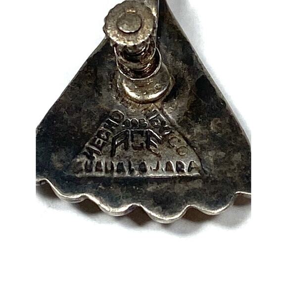 Vintage Abalone Sterling Silver Screw Back Earrings ACE Guadalajara Mexico - Picture 3 of 12